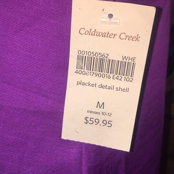 Coldwater Creek sleeveless blouse, Medium, NWT - Picture 4 of 8